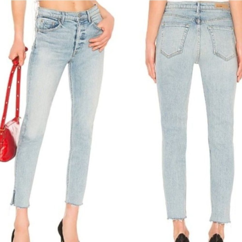 GRLFRND Size 26 Light Wash Titanium Karolina Raw hem Skinny Jean - Picture 2 of 12